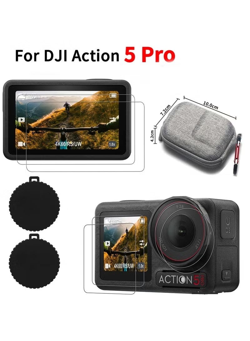 مجموعة ملحقات DJI Osmo Action 5 Pro، تتضمن غطاء حماية للشاشة وغطاء عدسة من السيليكون، مقاوم للخدش والصدمات. - Image 1